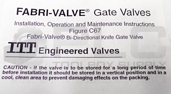 NEW ITT FABRI-VALVE %FV-C6703074000 C67 BI-DIRECTIONAL KNIFE GATE VALVE SIZE 2 - Image 9