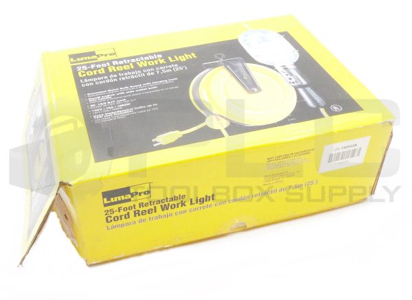 NEW LUMAPRO 1W943A 25' RETRACTABLE CORD REEL WORK LIGHT *READ*