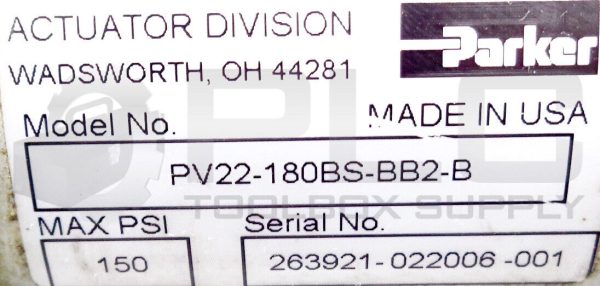 NEW PARKER PV22-180BS-BB2-B PNEUMATIC ROTARY ACTUATOR 150PSI - Image 4