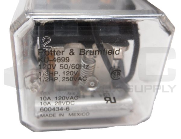 NEW POTTER & BRUMFIELD KU-4699 RELAY 120V 50/60HZ 1/3HP - Image 5