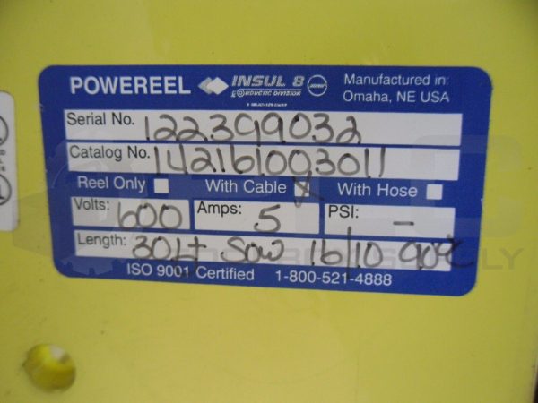 NEW POWEREEL 142161003011 600 VOLTS 5 AMPS 30" CORD REEL NEMA 4X - Image 5