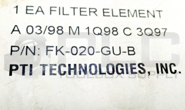 NEW PTI TECHNOLOGIES FK-020-GU-B FILTER ELEMENT - Image 5