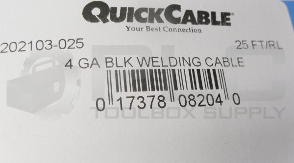 NEW QUICK CABLE 202103-025 4 GA BLACK WELDING CABLE 25FT - Image 4