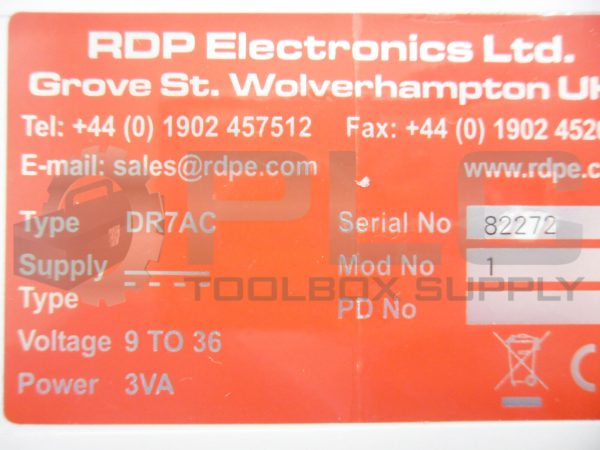 NEW RDP DR7AC TRANSDUCER AMPLIFIER 9-36VDC 3VA - Image 5