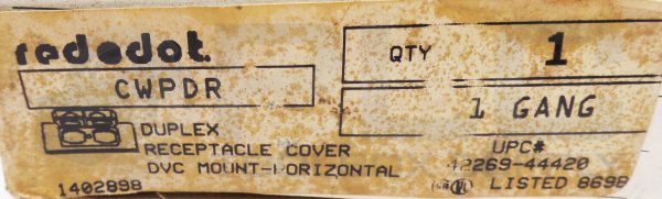 NEW RED DOT CWPDR DUPLEX RECEPTACLE COVER 1 GANG - Image 5