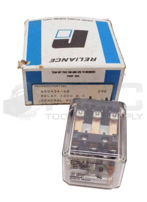 NEW RELIANCE ELECTRIC 600434-6R GENERAL PURPOSE RELAY 120VAC 10A