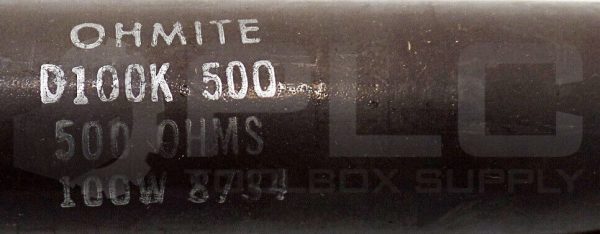 LOT OF 2 NEW OHMITE D100K500 VITREOUS ENAMELED RESISTOR, 500 OHMS, 100 WATT - Image 4