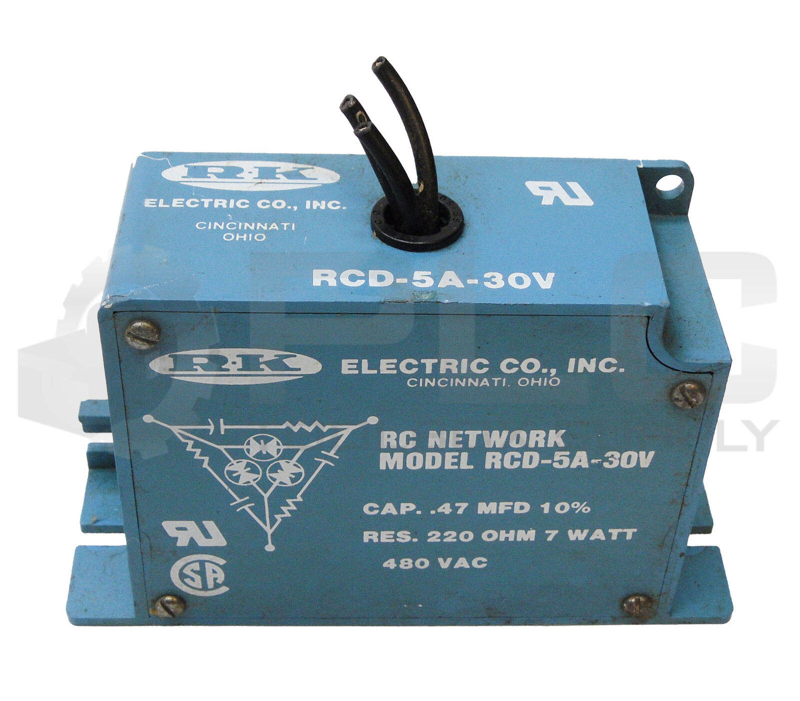 LOT OF 2 RK ELECTRIC CO RCD-5A-30V VOLTAGE FILTER 480VAC 220 OHM 7W - Image 3