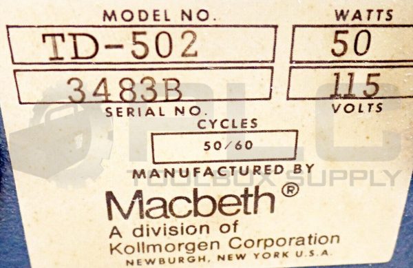 MACBETH TD-502 TRANSMISSION DENSITOMETER, TD502 - Image 5