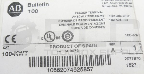 NEW ALLEN BRADLEY 100-KWT /A FEEDER TERMINAL 600VAC - Image 6