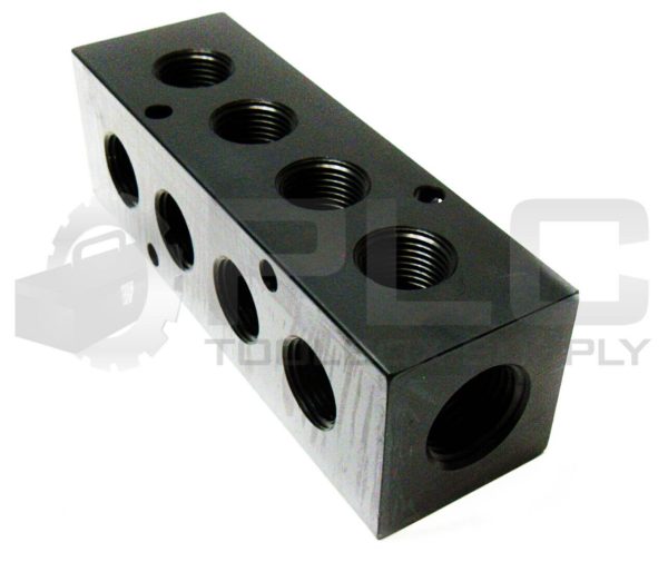 NEW ALUMITEC 90-AM-5-4 MANIFOLD (8) 3/8" NPT PORT, (2) 1/2" NPT PORT