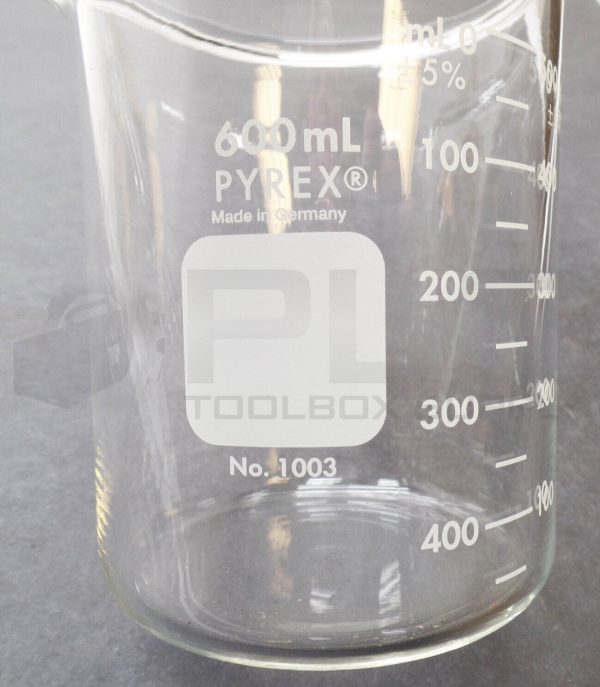 NEW BOX OF 6 PYREX 1003-600 HEAVY DUTY GRIFFIN BEAKER GRADUATED 1003 - Image 5