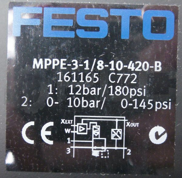 NEW FESTO MPPE-3-1/8-10-420-B PROPORTIONAL PRESSURE REGULATOR - Image 6