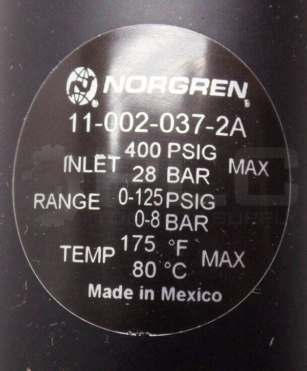 NEW IMI NORGREN 11-002-037-2A REGULATOR 400PSIG 28BAR 175DEG F - Image 7