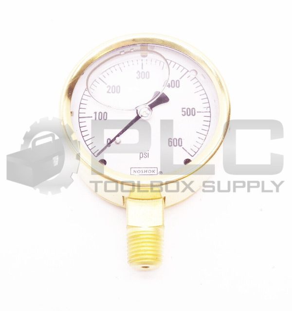 NEW NOSHOK 25-300-600 PSI 1/4 NPT BOTTOM CONNECT GAUGE - Image 3