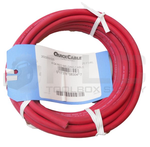 NEW QUICK CABLE 202203-025 4 GA RED WELDING CABLE 25FT - Image 3