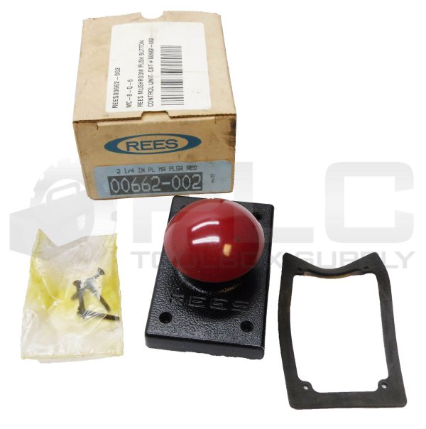 NEW REES 00662-002 MUSHROOM PUSHBUTTON BLACK/RED 2-1/4" *READ*