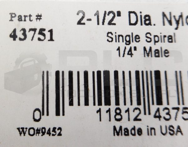 NEW SCHAEFER BRUSH 43751 2-1/2" DIA NYLON SINGLE SPIRAL CONDENSOR BRUSH - Image 5