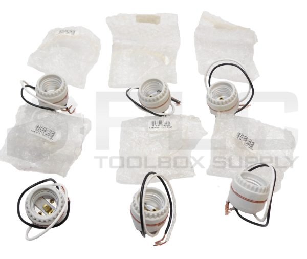 LOT OF 6 NEW LEVITON 019-8101 PORCELAIN KEYLESS SOCKET