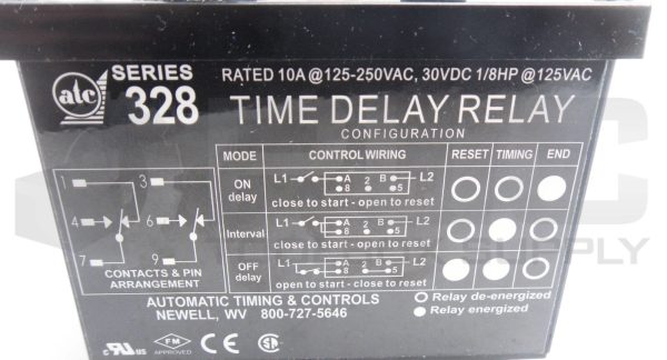 NEW ATC 328E200F10XX TIME DELAY RELAY 10A 125-250VAC 30VDC 1/8HP 1 MIN - Image 6