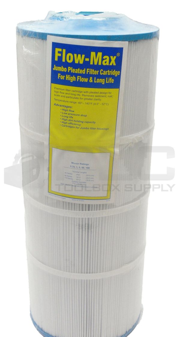 NEW FLOW-MAX 0.35,1,5,50,100 JUMBO PLEATED FILTER CARTRIDGE - Image 3