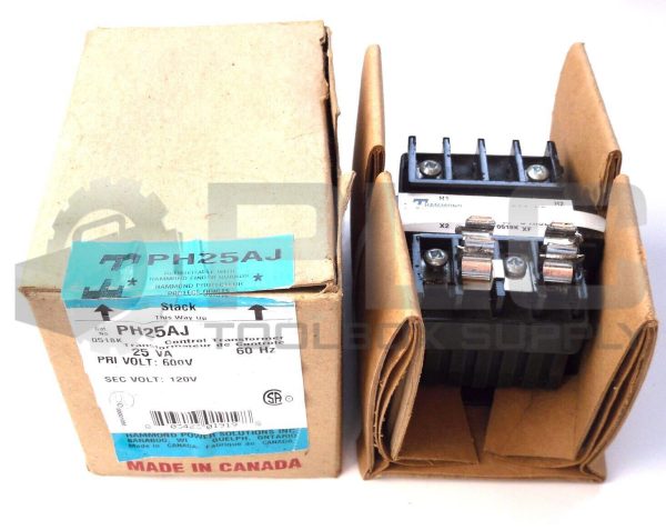 NEW HAMMOND PH25AJ TRANSFORMER 1PH PRIMARY 600VAC SECONDARY 120VAC