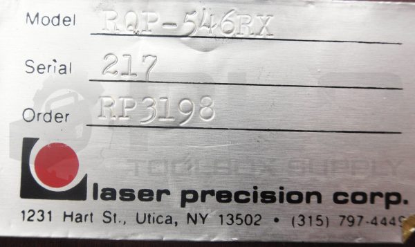 NEW LASER PRECISION CORP. RQP-546RX LASER - Image 7