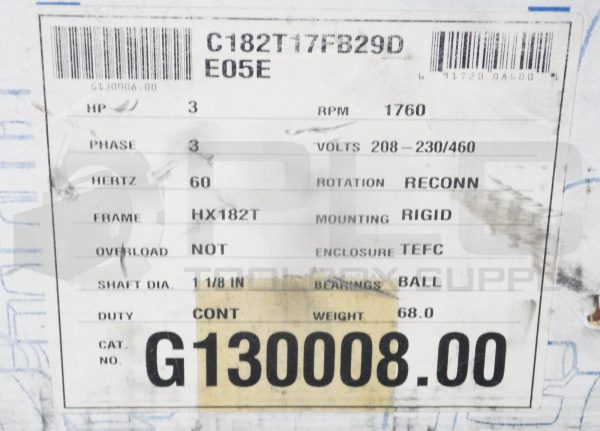 NEW LEESON G130008.00 C182T17FB29D ELECTRIC MOTOR 3HP 1760RPM 3PH  60HZ - Image 9