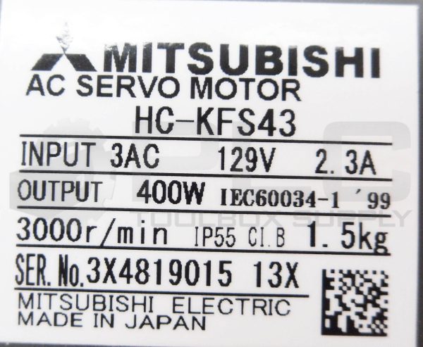 NEW MITSUBISHI HC-KFS43 AC SERVO MOTOR 3AC 129V 2.3A         *UPS RED AVAILABLE* - Image 8