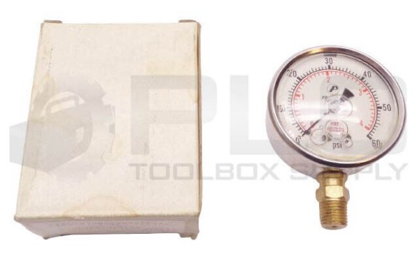 NEW PRECISION 25400FG02L60 PRESSURE GAUGE 0-60 PSI 1/4" NPT