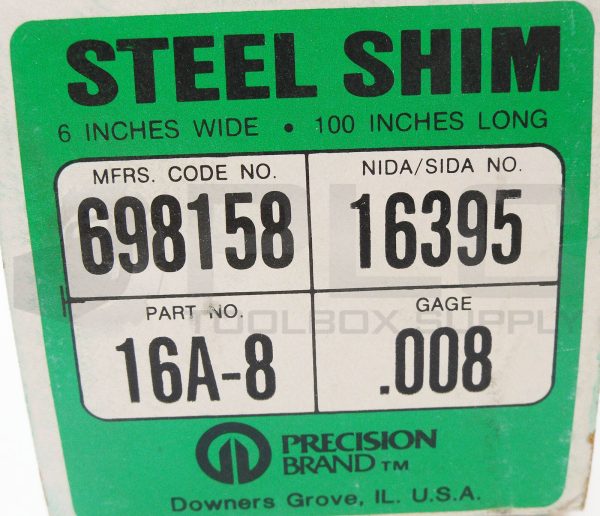 NEW PRECISION BRAND 16A-8 STEEL SHIM 6"W 100"L .008 GAGE 16395 - Image 5
