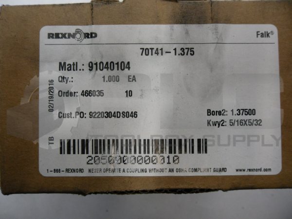 NEW REXNORD FALK 70T41-1.375 COUPLING HUB 1.375 BORE - Image 4