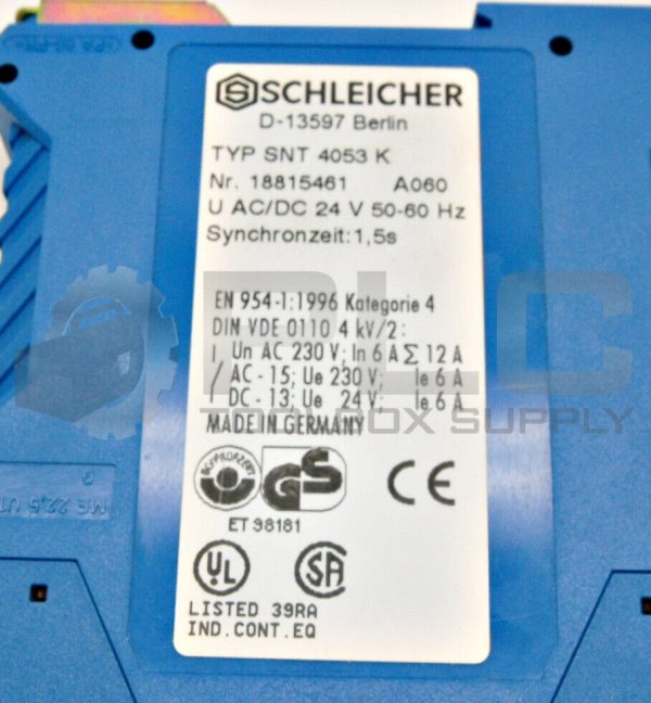 NEW SCHLEICHER SNT 4053K SAFETY SWITCH D-13597 18815461 24 VOLT - Image 5