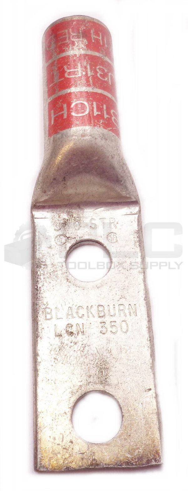 LOT OF 2 BLACKBURN LCN 350 COMPRESSION LUG, RED, 2-HOLE, 1/2", 350STR *READ* - Image 3