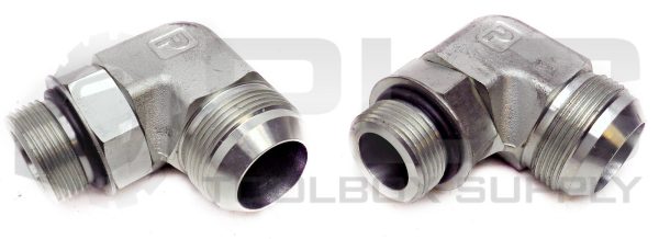 LOT OF 2 NEW PARKER 1-1/16" ID 1-5/8" OD TAPER 7/8" ID 1-5/16" OD MALE 90° ELBOW