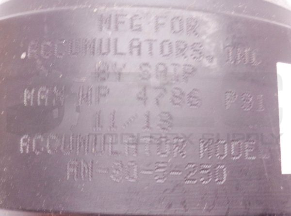 NEW ACCUMULATORS INC. AM-30-5-250 DIAPHRAGM ACCUMULATOR, SAIP, AME3051003 - Image 6
