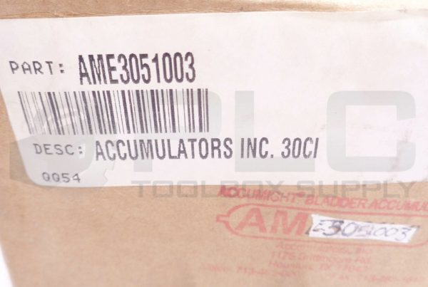 NEW ACCUMULATORS INC. AM-30-5-250 DIAPHRAGM ACCUMULATOR, SAIP, AME3051003 - Image 7