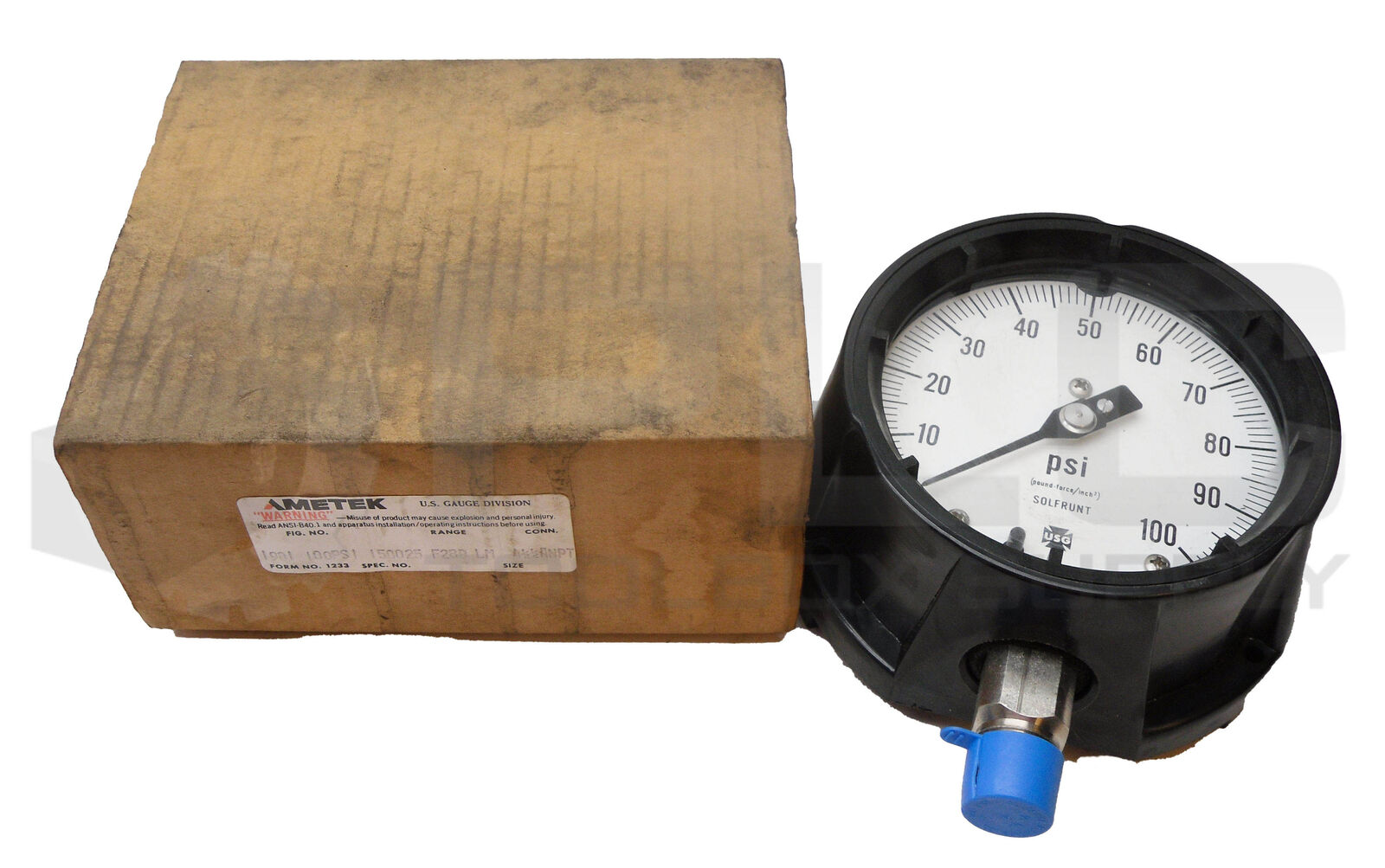 NEW AMETEK 1981 SULFRUNT PRESSURE GAUGE 100PSI 41/2" 1/2"ANPT PLC