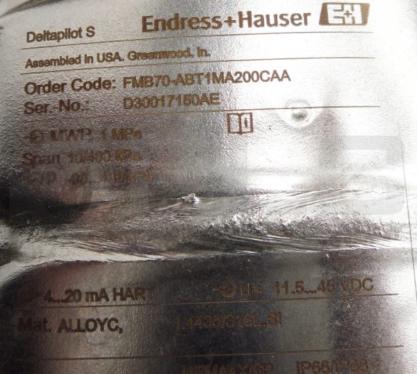 NEW ENDRESS + HAUSER FMB70-ABT1MA200CAA DELTA PILOT HYDROSTATIC LEVEL - Image 7