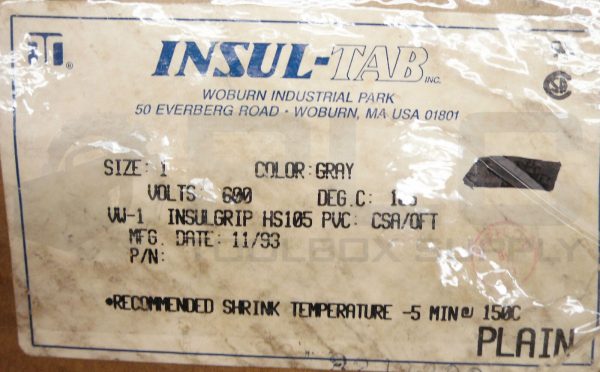 NEW INSUL-TAB HS105 GRAY SHRINK TUBE TUBING 600V  APPROX 175FT & 90FT *READ* - Image 5