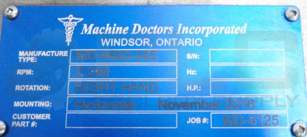 NEW MACHINE DOCTORS MD-4840-245 SPINDLE ASSY. 2,240RPM HORIZONTAL MOUNTING - Image 6