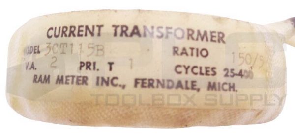 NEW RAM METER INC. 3CT115B CURRENT TRANSFORMER, 150/5 RATIO, 25-400 CYCLES - Image 4