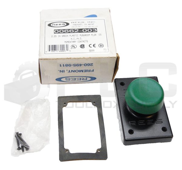 NEW REES 00662-003 DARK GREEN MUSHROOM-HEAD PUSHBUTTON