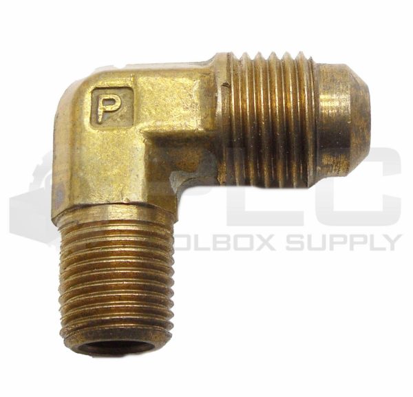 LOT OF 11 NEW PARKER 3/8" OD MALE X 1/2" OD MALE FLARE 90° ELBOW FITTINGS BRASS - Image 3
