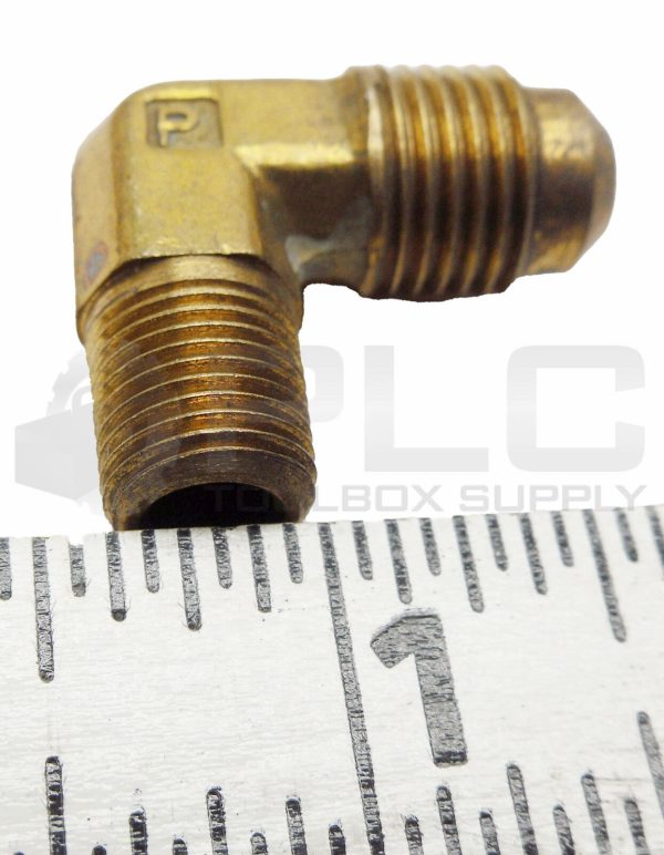 LOT OF 11 NEW PARKER 3/8" OD MALE X 1/2" OD MALE FLARE 90° ELBOW FITTINGS BRASS - Image 4