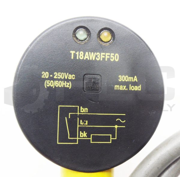 LOT OF 2 BANNER T18AW3FF50 PHOTOELECTRIC SENSOR 20-250VAC 50/60HZ - Image 5