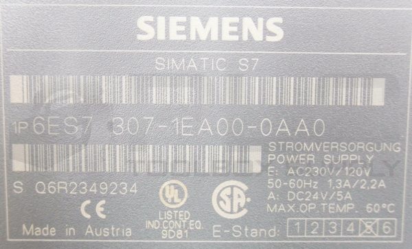 LOT OF 2 SIEMENS 6ES7 307-1EA00-0AA0  POWER SUPPLY *READ* - Image 6