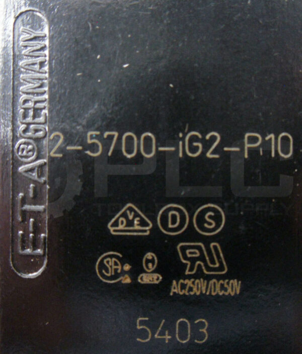 E T A Schutzschalter Circuit Breaker 2 5700 IG2 P10 12A 250VAC 28VDC 12A #BP