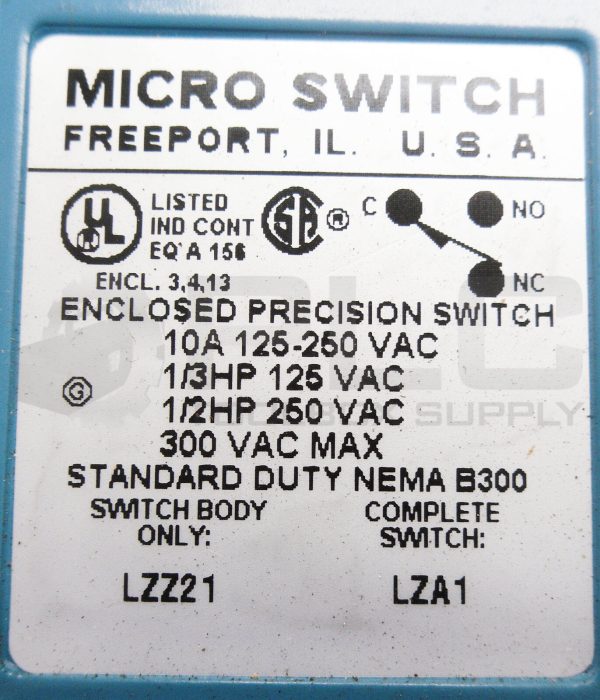 NEW HONEYWELL LZA1 MICRO SWITCH 10A 125-250VAC 1/2HP - Image 7