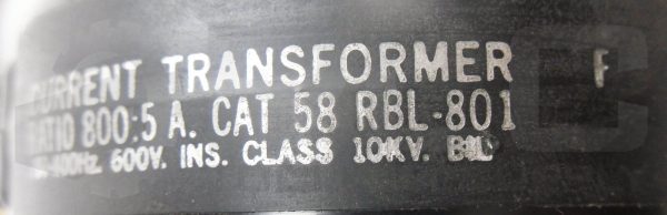 NEW RAM METER 58 RBL-801 CURRENT TRANSFORMER 50-400HZ 600V 800:5A - Image 7